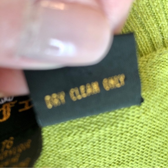 FINK Sweater Vest Houndstooth Lime Green Vintage Y2K 90 URBAN OUTFITTERS size XL - Picture 10 of 15